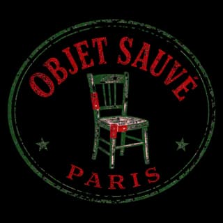 Tampon « Objet sauvé · Paris » illustré d’une chaise